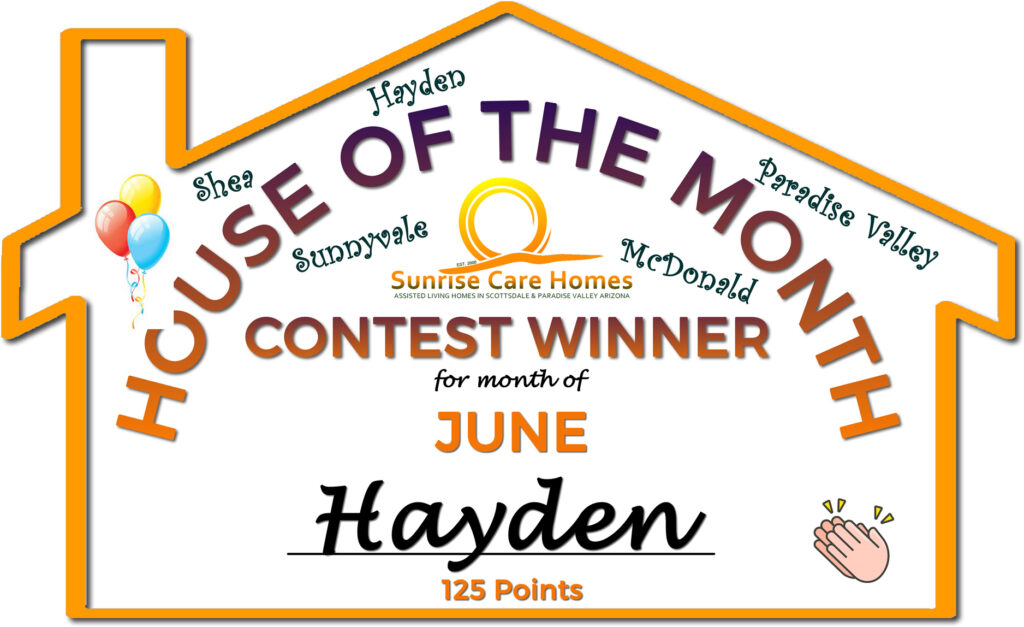 House of the month certificate for the month of June