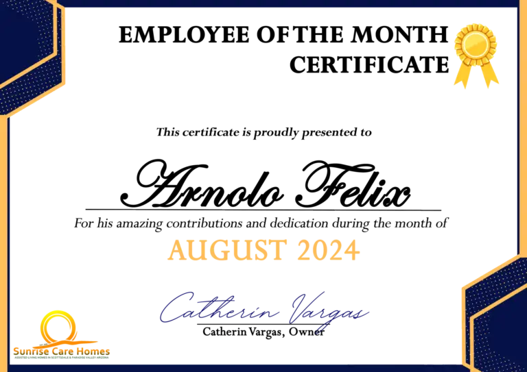 Employee of the Month certificate