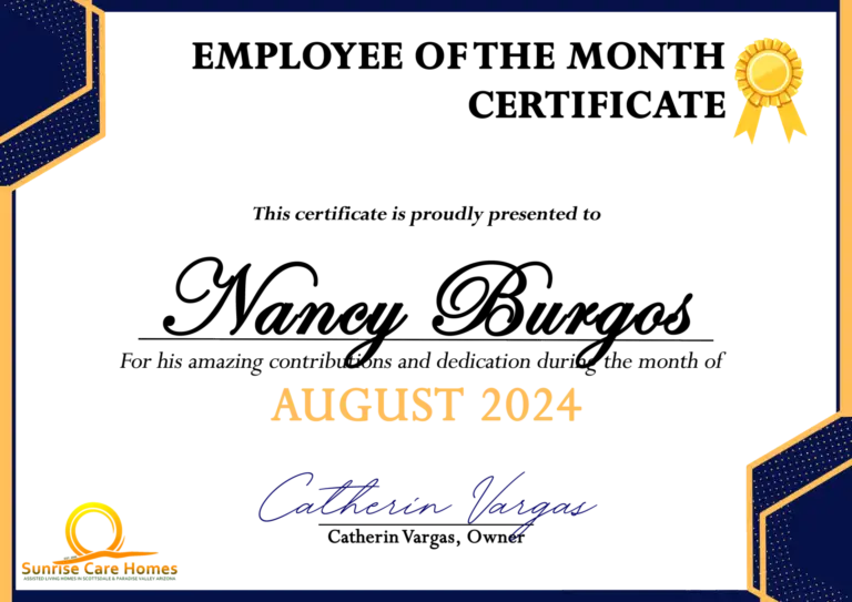 Employee of the Month certificate